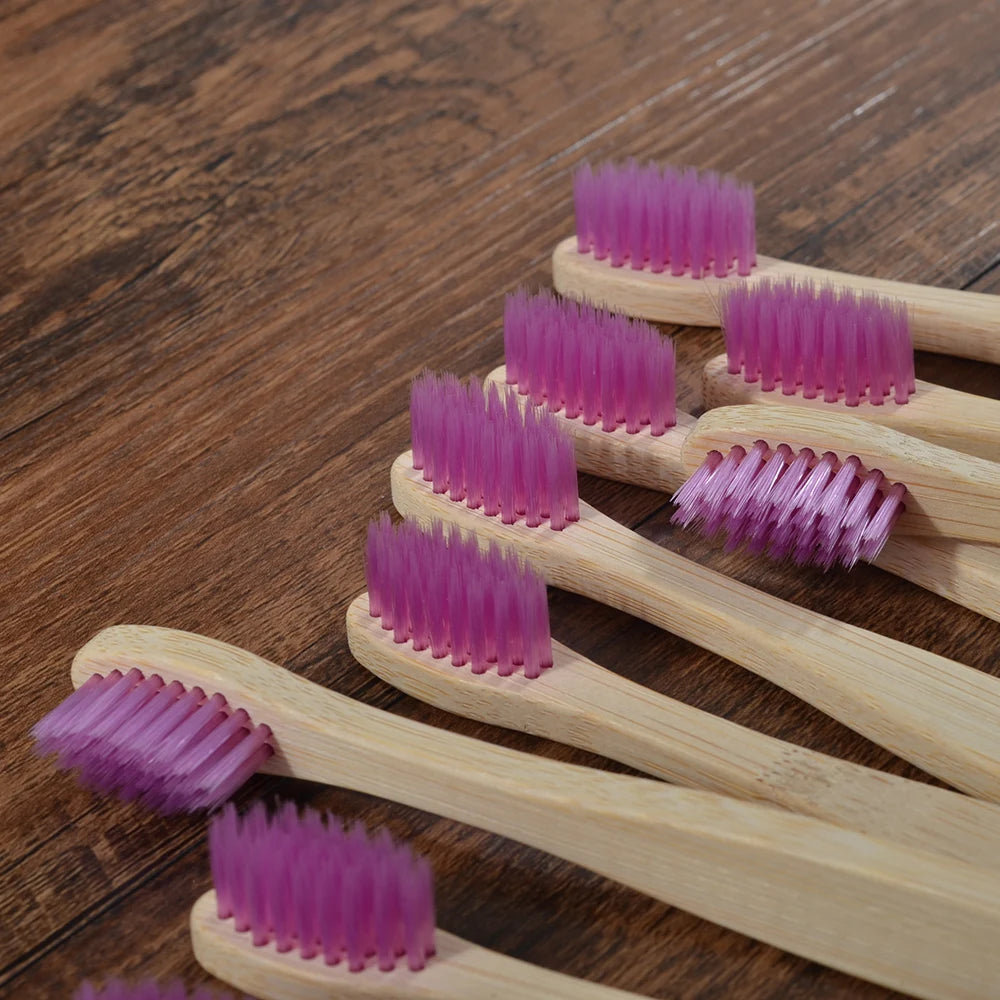Kids Bamboo Toothbrush Set (10 Pack)