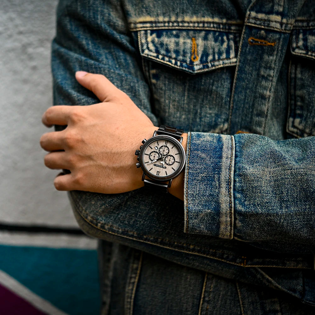 Luxury Wooden Chronograph Watch - BOBO BIRD