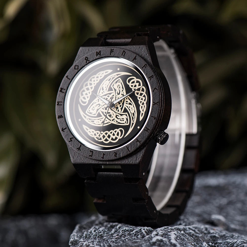 Ebony Compass Wooden Watch - BOBO BIRD