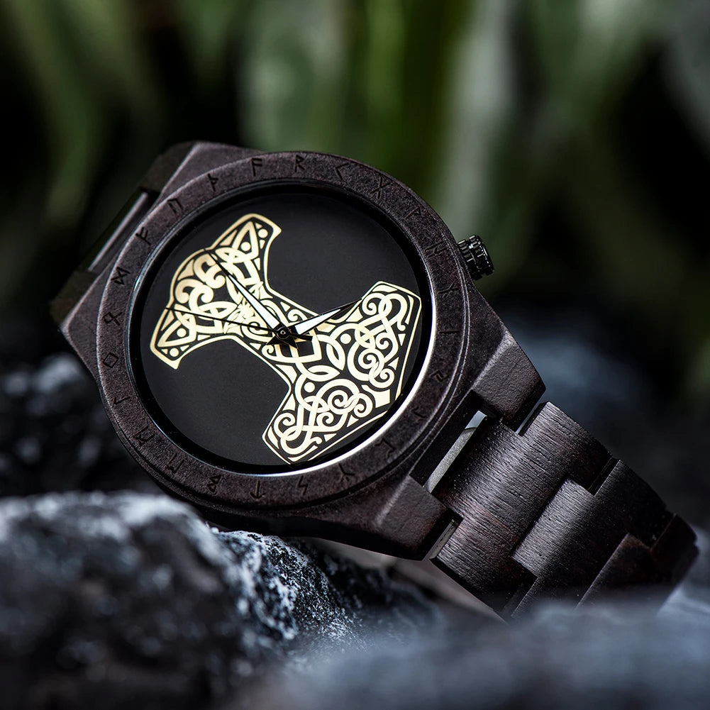 Ebony Compass Wooden Watch - BOBO BIRD