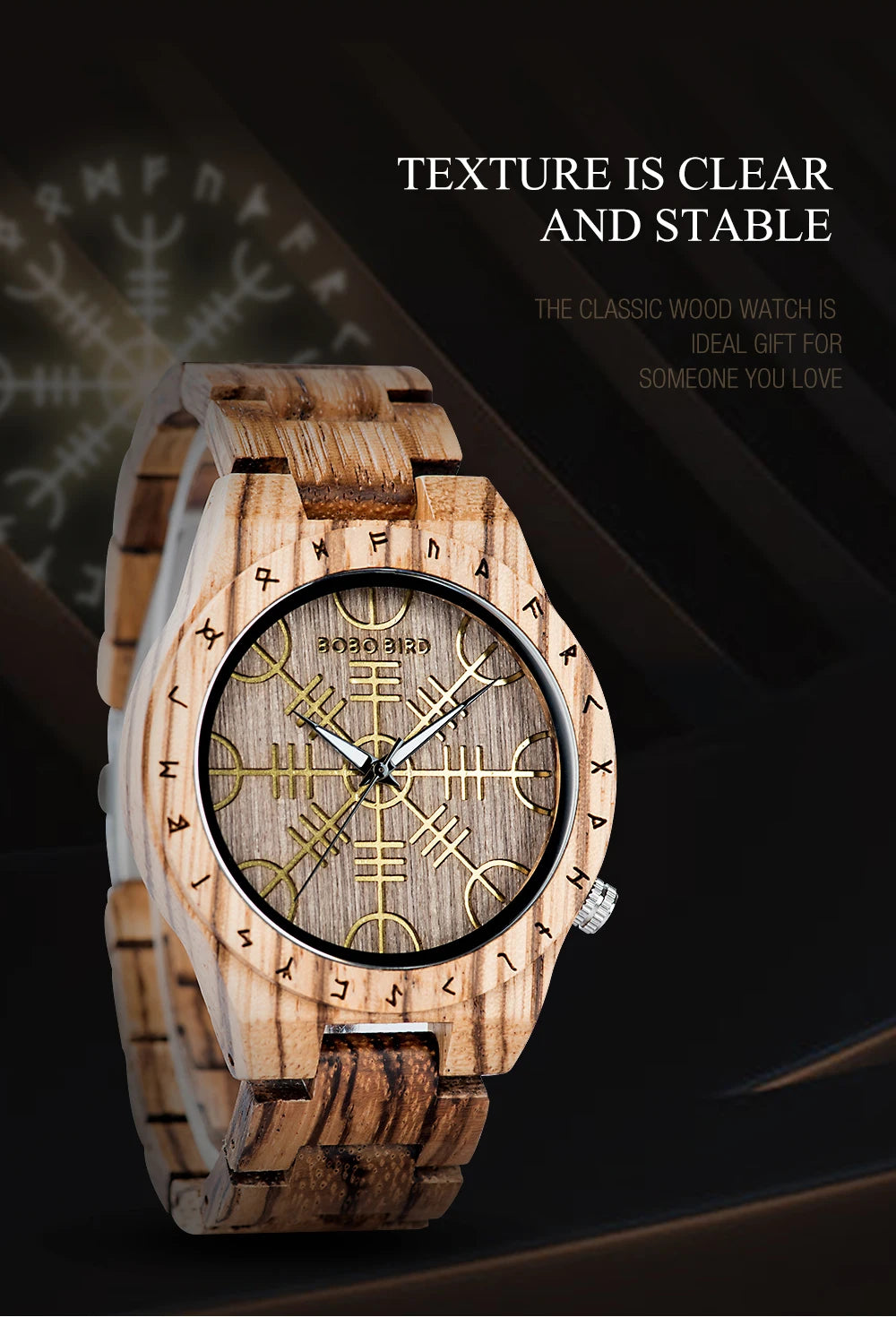 Ebony Compass Wooden Watch - BOBO BIRD