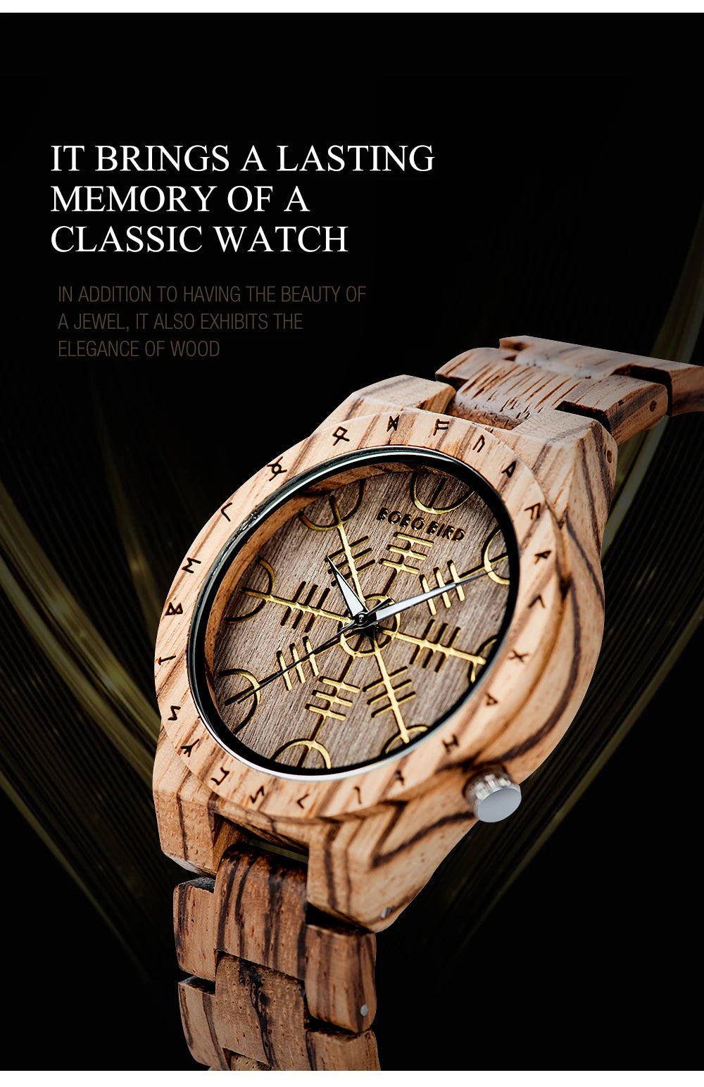 Ebony Compass Wooden Watch - BOBO BIRD