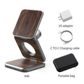 KUXIU X40 PRO Wood Grain 3 in 1 Magnetic Wireless Charging Station