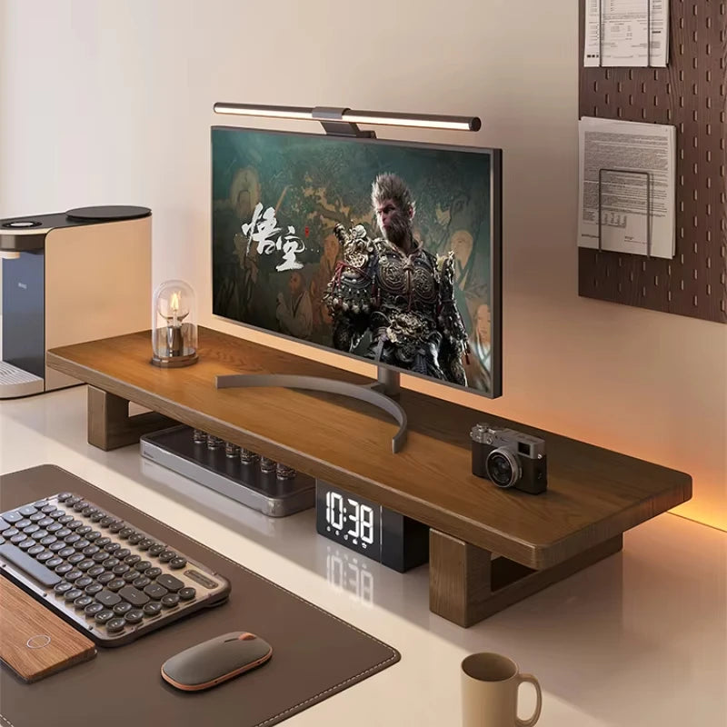 Solid Wood Monitor Riser & Storage Shelf