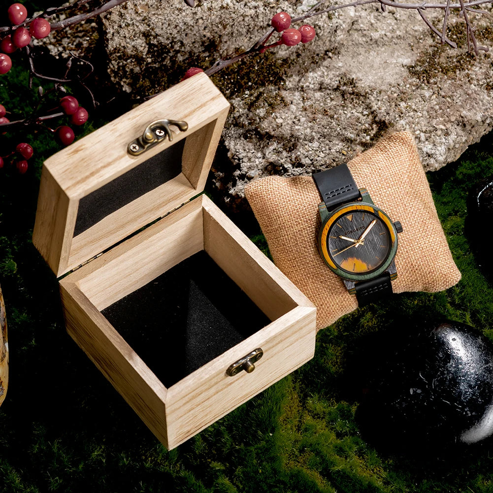 Laser Dial Camouflaged Wooden Watch - BOBO BIRD