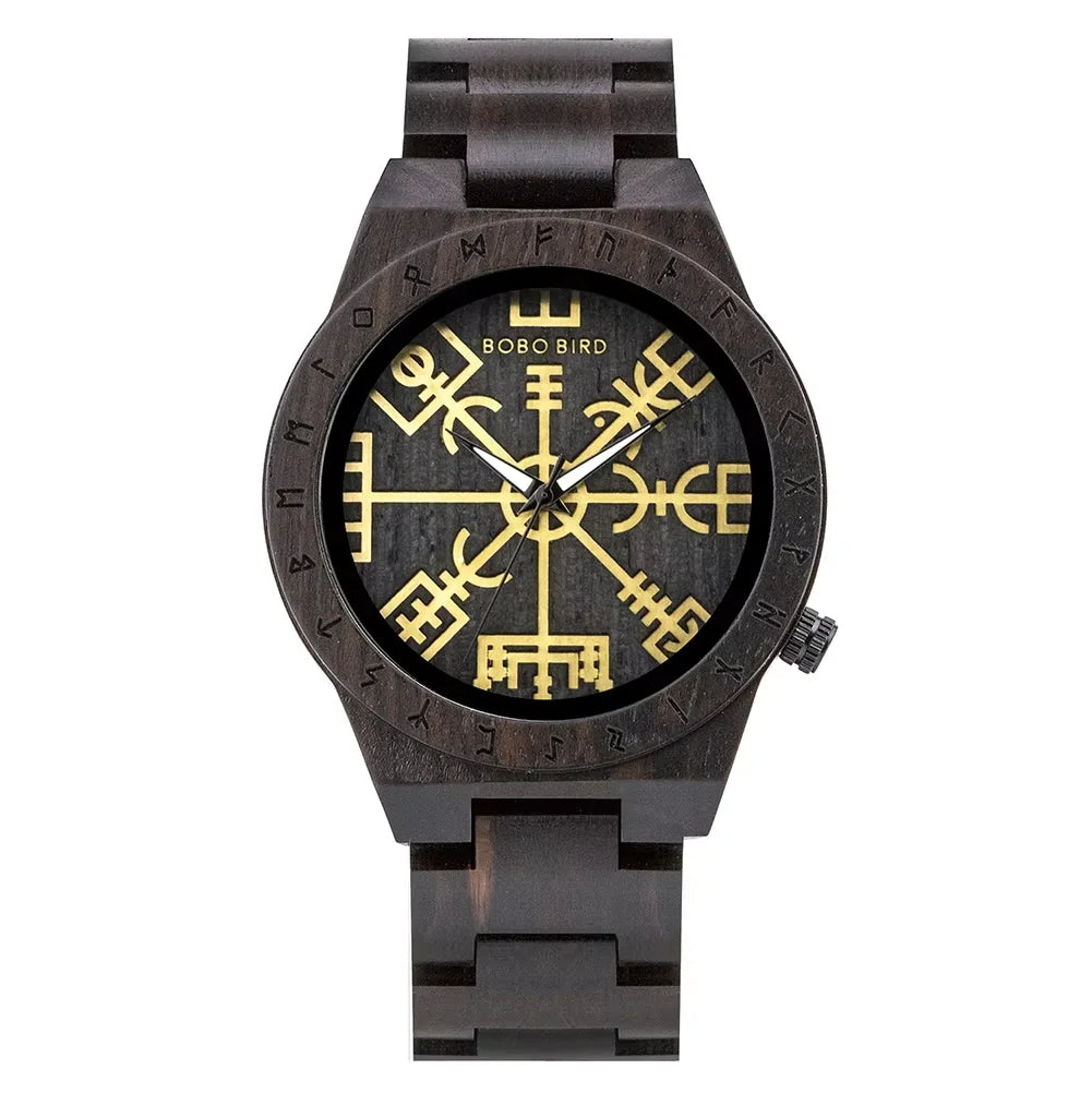 Ebony Compass Wooden Watch - BOBO BIRD