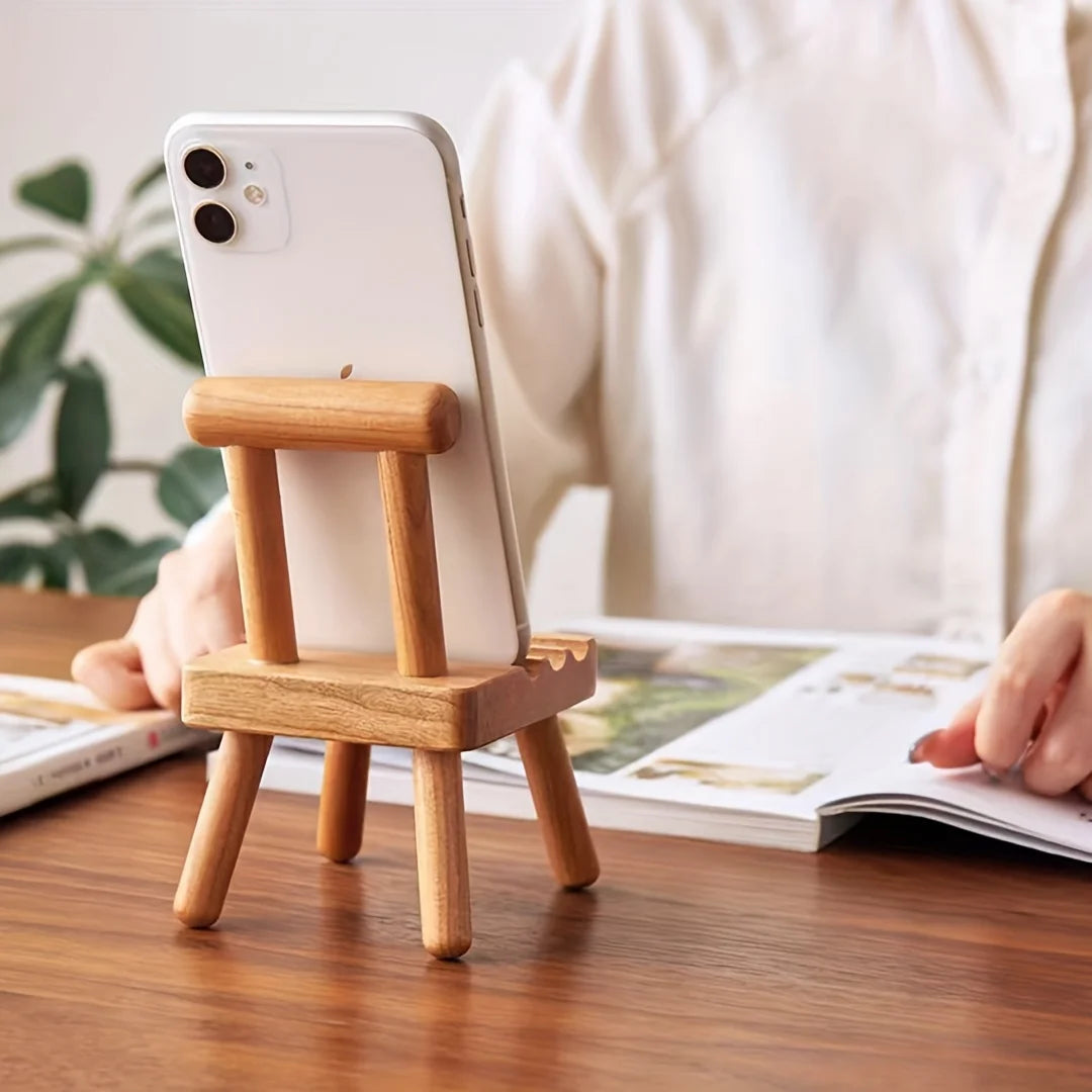 Wooden Chair Phone Stand