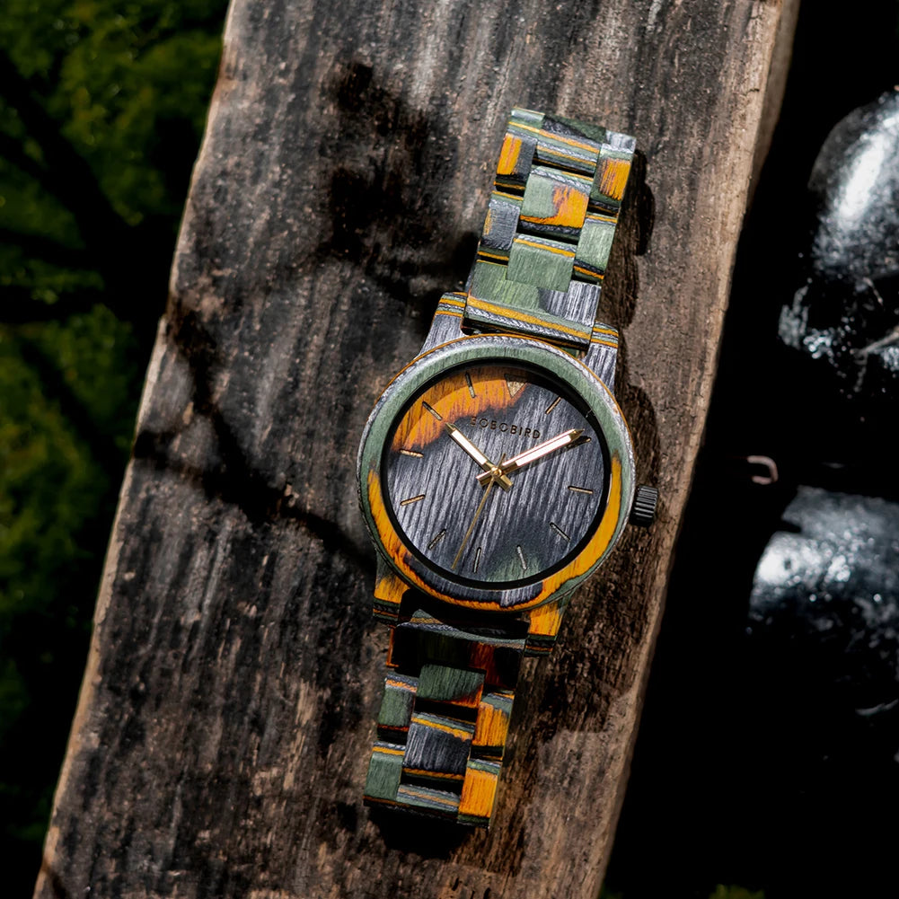 Laser Dial Camouflaged Wooden Watch - BOBO BIRD