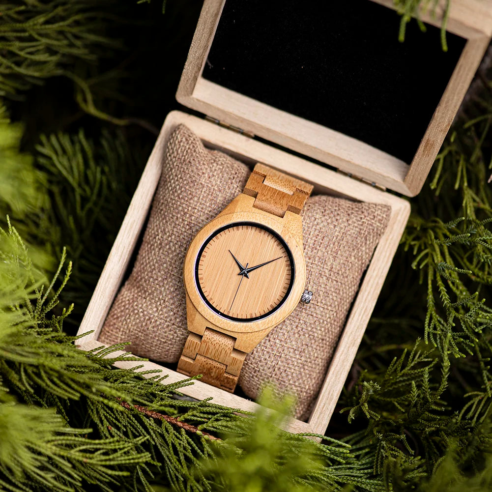 Minimalist Bamboo Quartz Watch - BOBO BIRD