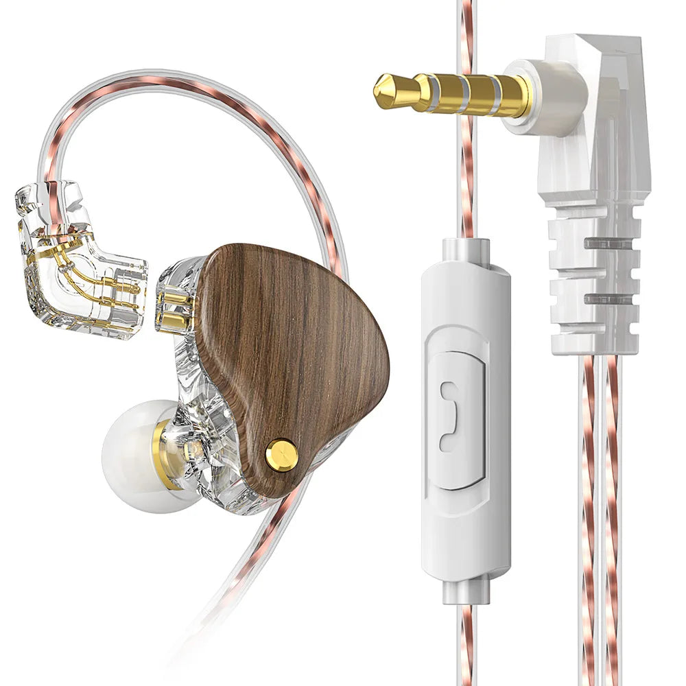 Wood Grain Hi-Fi Wired Earbuds