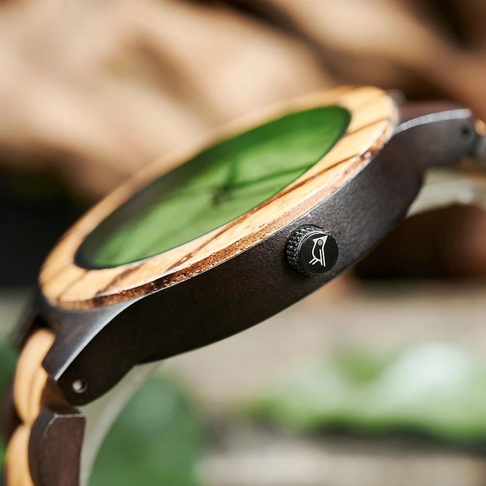 Leaf Dial Wooden Watch - BOBO BIRD