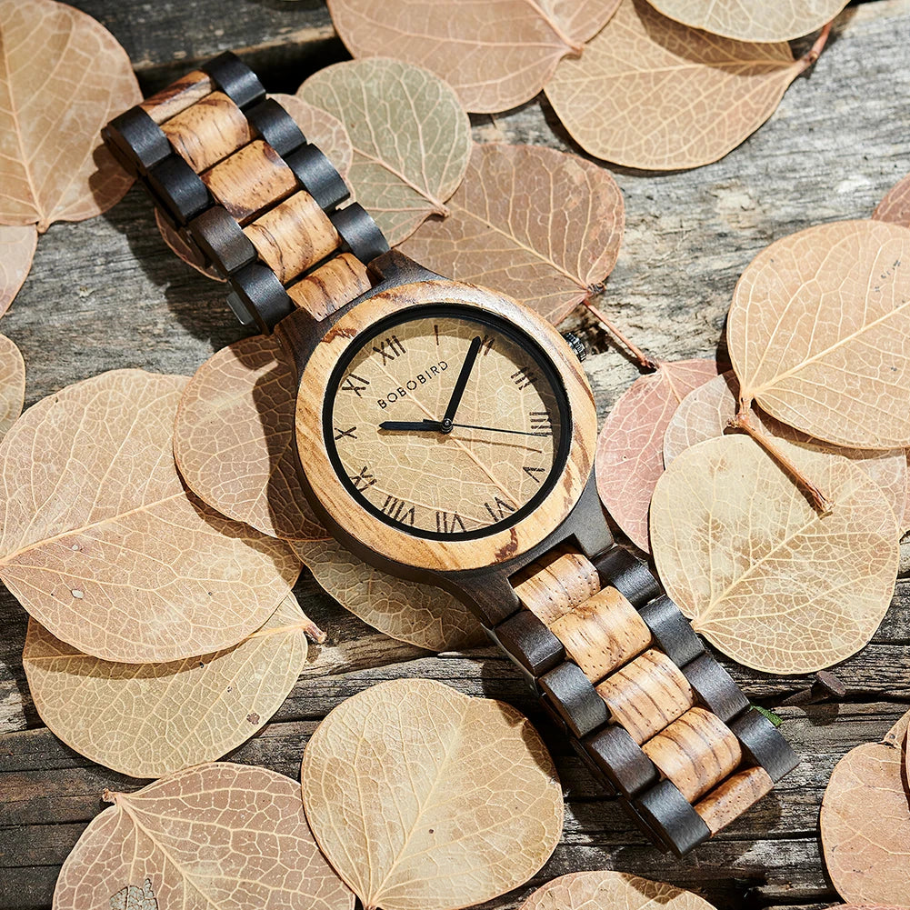 Leaf Dial Wooden Watch - BOBO BIRD