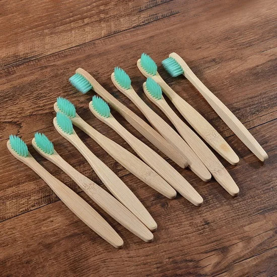 Kids Bamboo Toothbrush Set (10 Pack)
