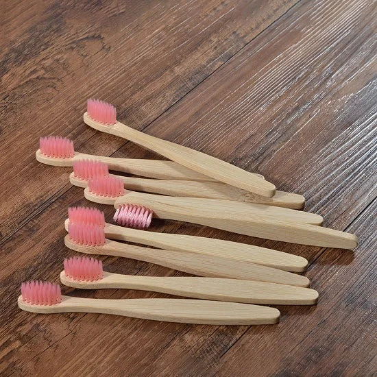 Kids Bamboo Toothbrush Set (10 Pack)