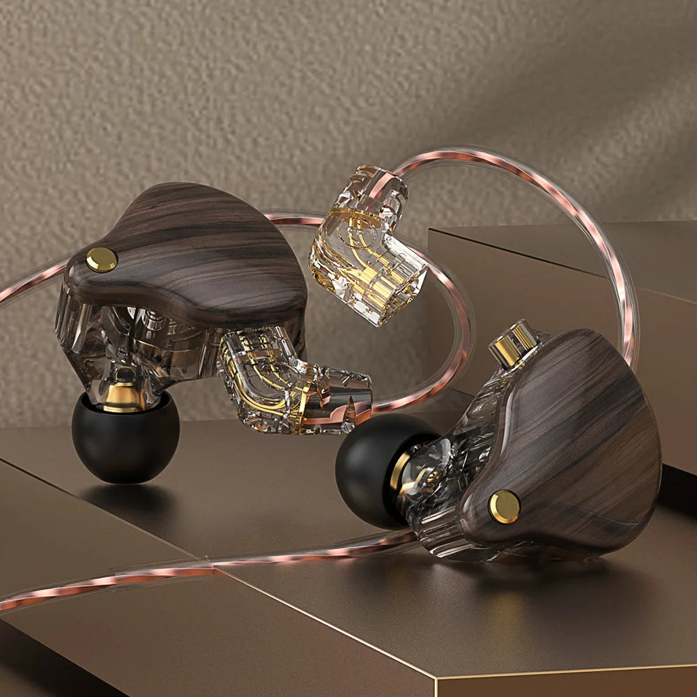 Wood Grain Hi-Fi Wired Earbuds