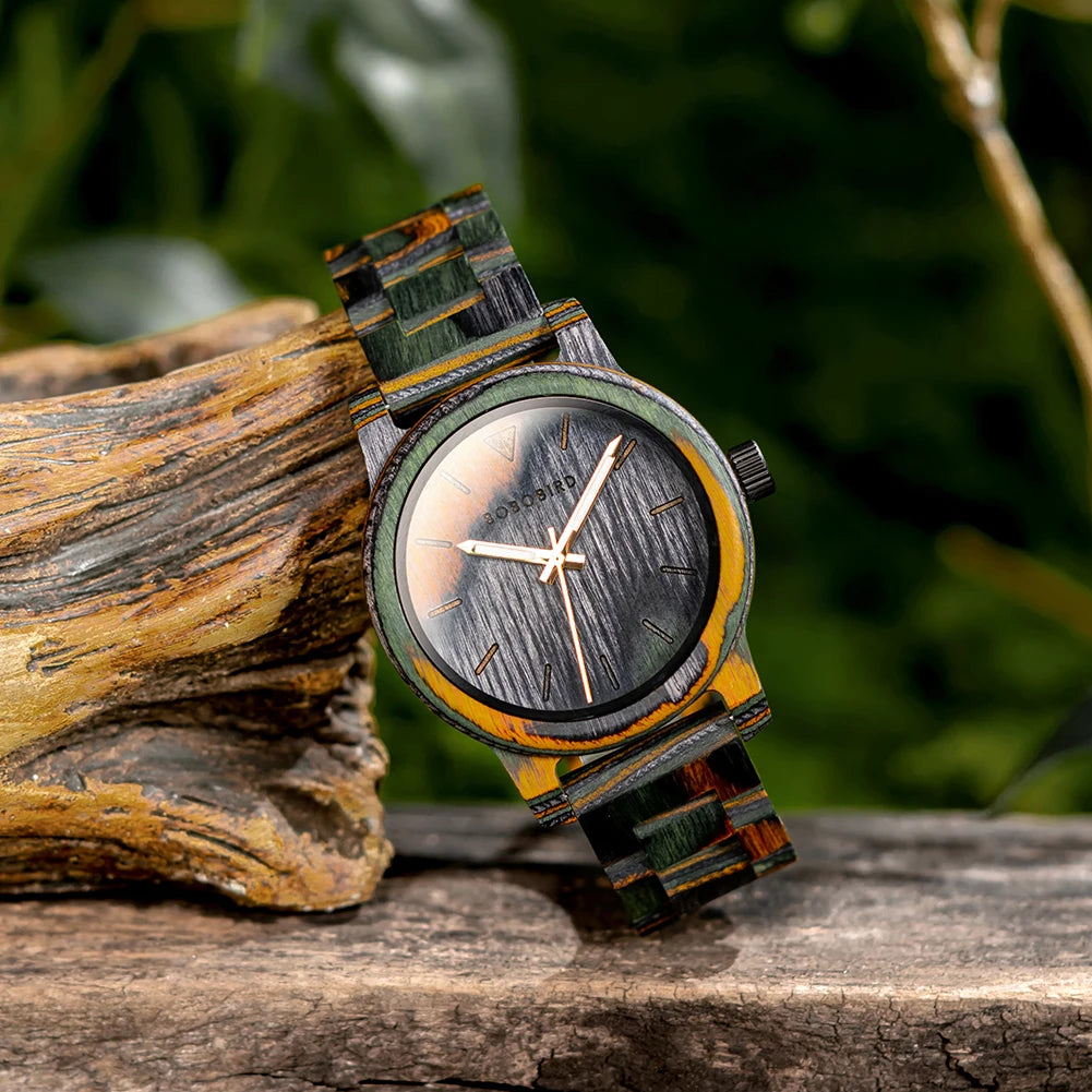 Laser Dial Camouflaged Wooden Watch - BOBO BIRD