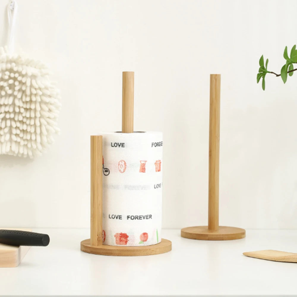 Elegant Bamboo Countertop Paper Holder