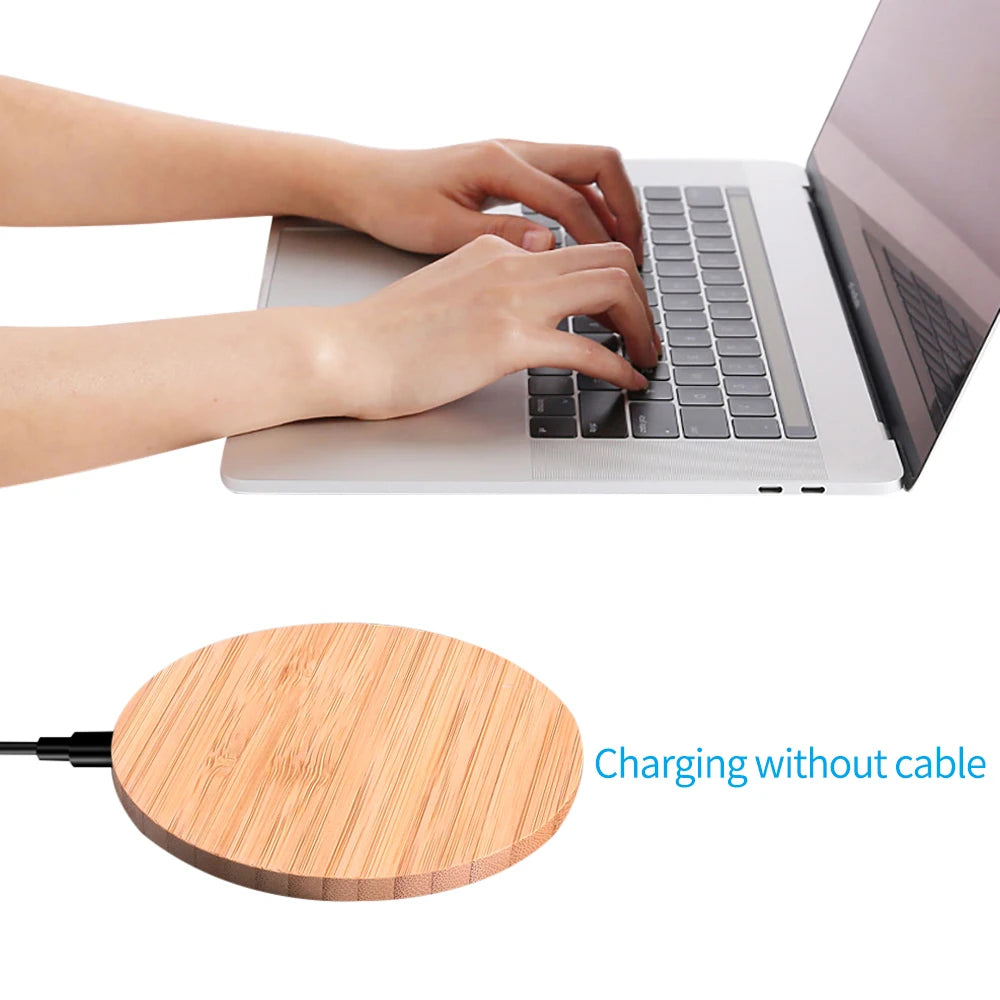 Wooden Magnetic Wireless Charger Pad – Minimalist Fast Charging Station