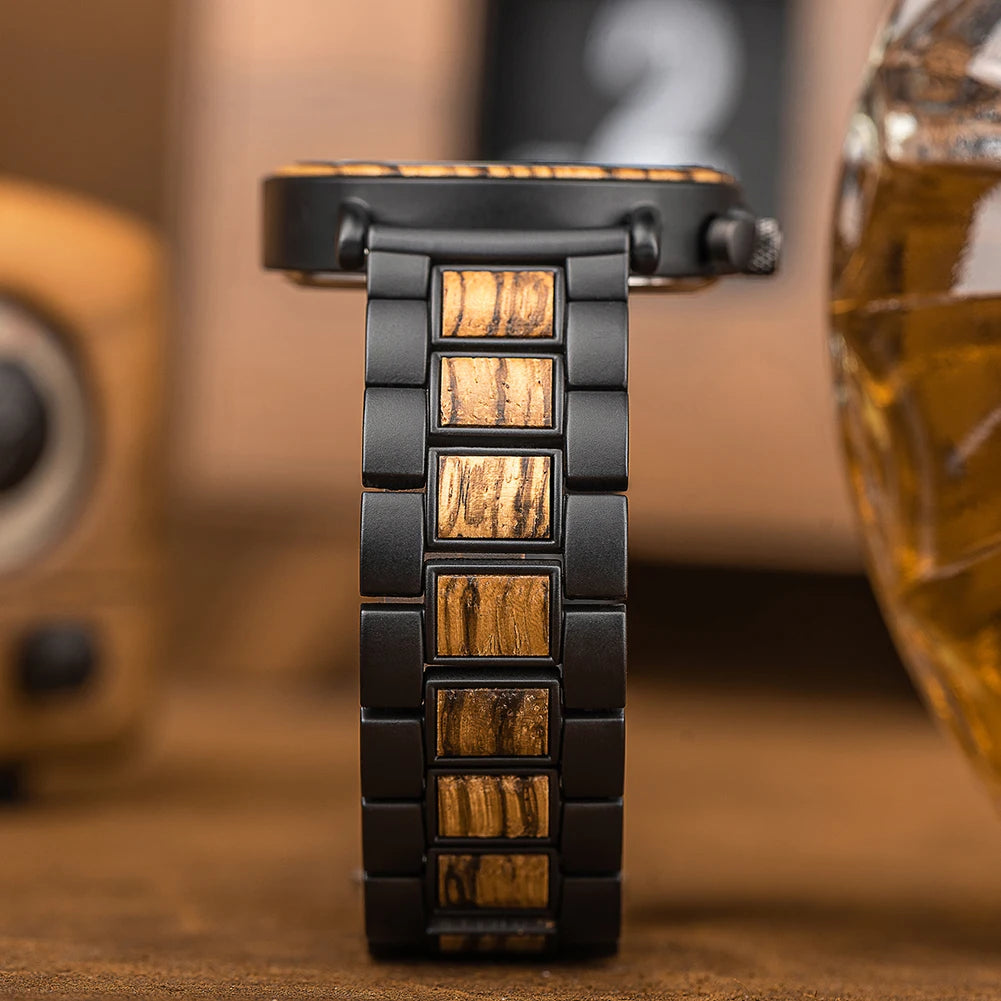 Luxury Wooden Chronograph Watch - BOBO BIRD