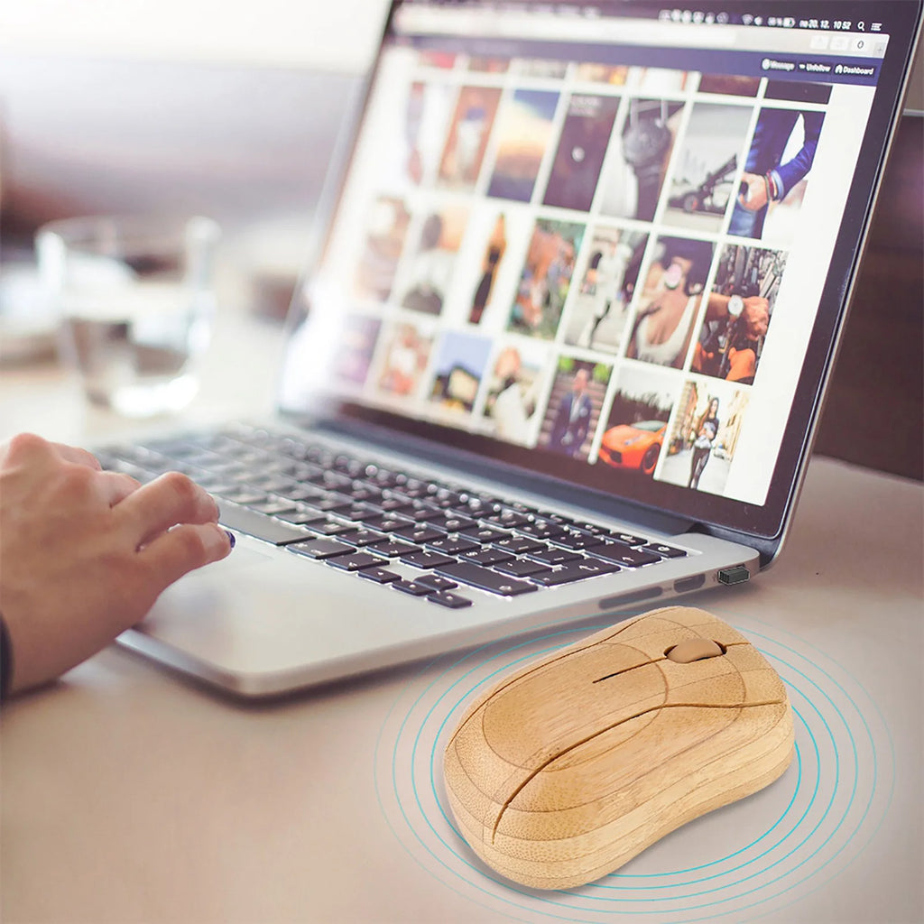 2.4GHz Bamboo Wireless Optical Mouse