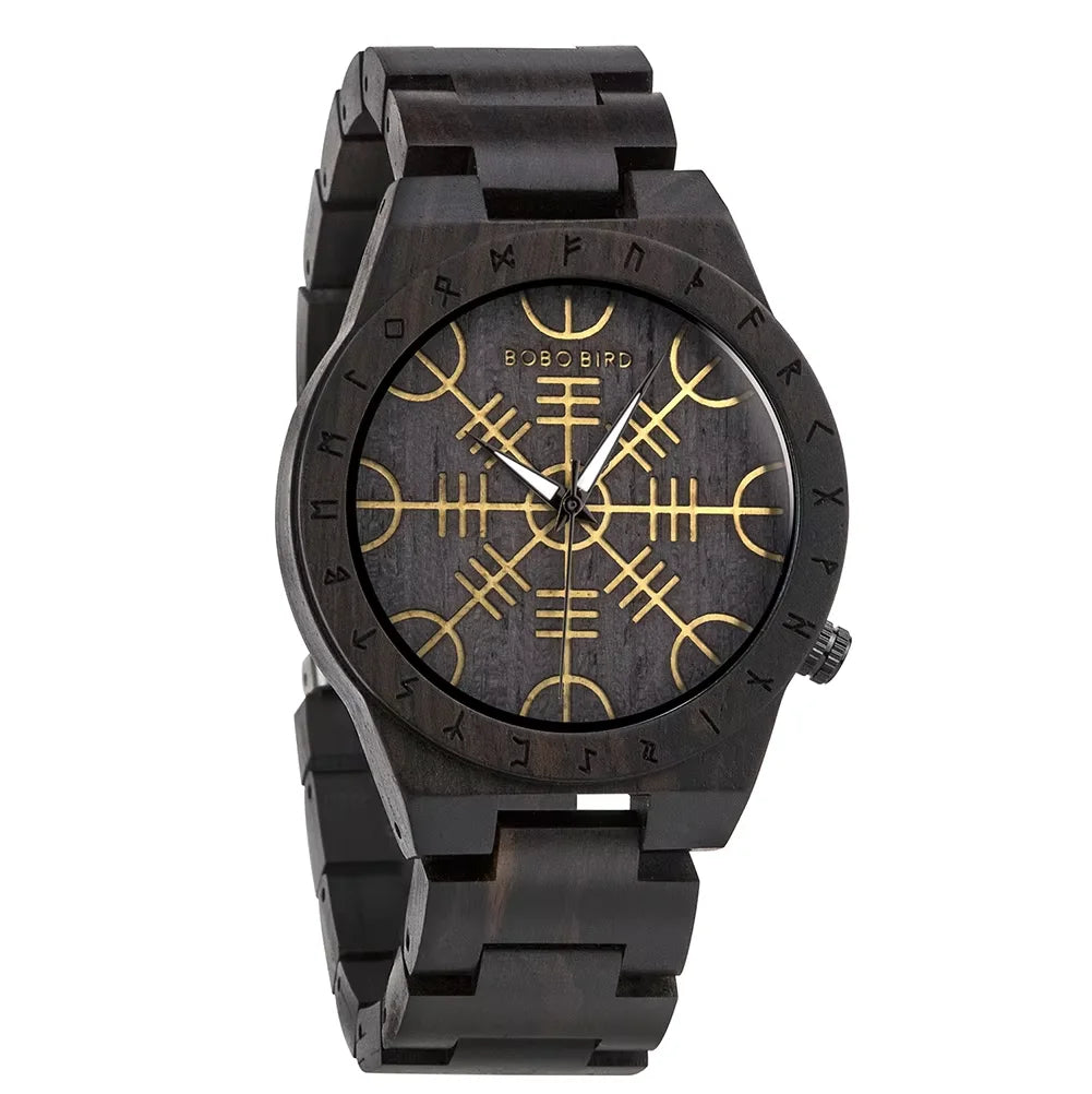 Ebony Compass Wooden Watch - BOBO BIRD