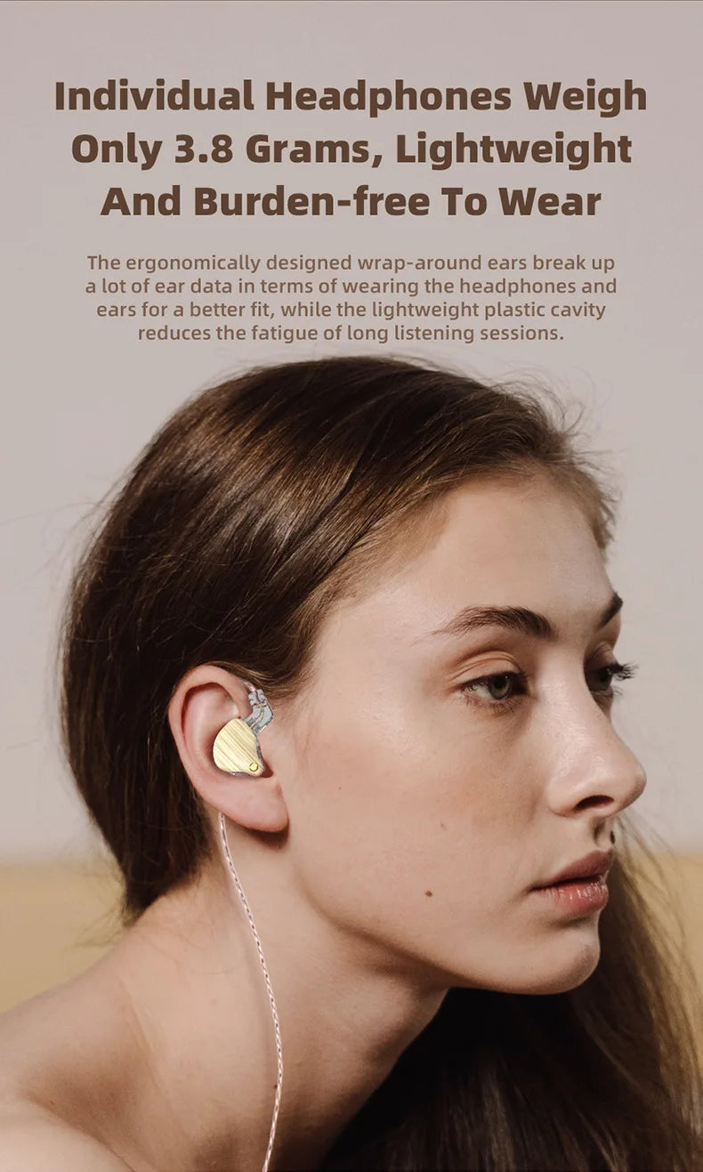 Wood Grain Hi-Fi Wired Earbuds