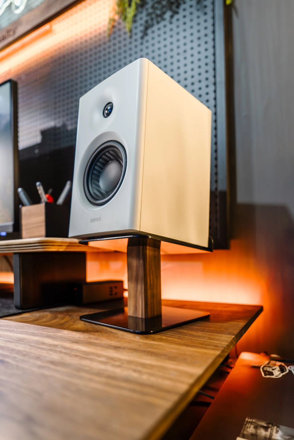 Black Walnut Desktop Speaker Stand