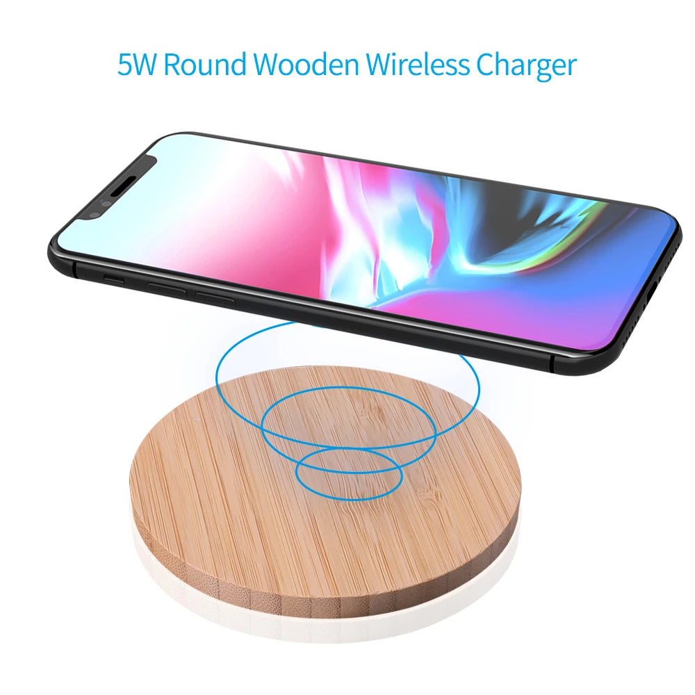 Wooden Magnetic Wireless Charger Pad – Minimalist Fast Charging Station