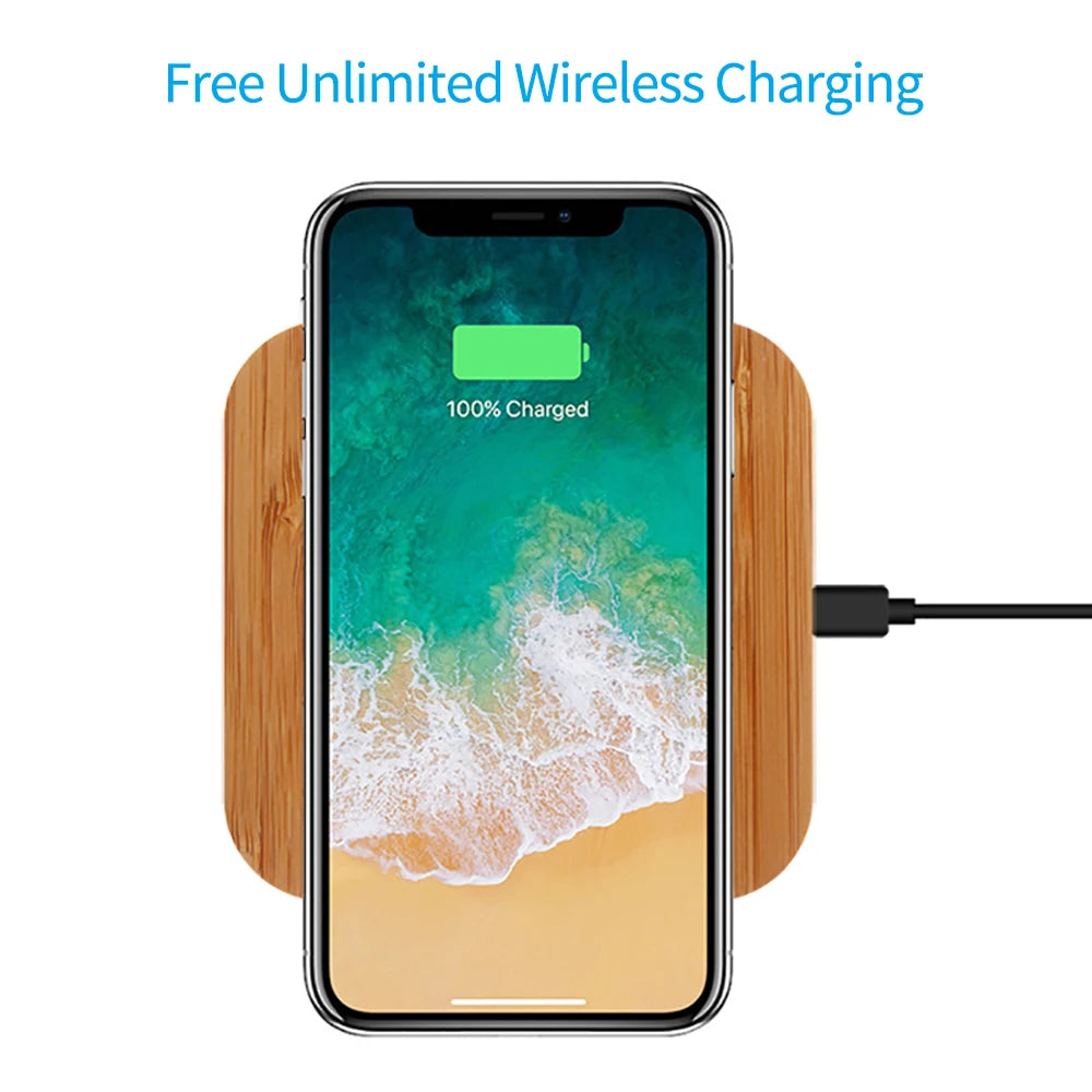 Wooden Magnetic Wireless Charger Pad – Minimalist Fast Charging Station