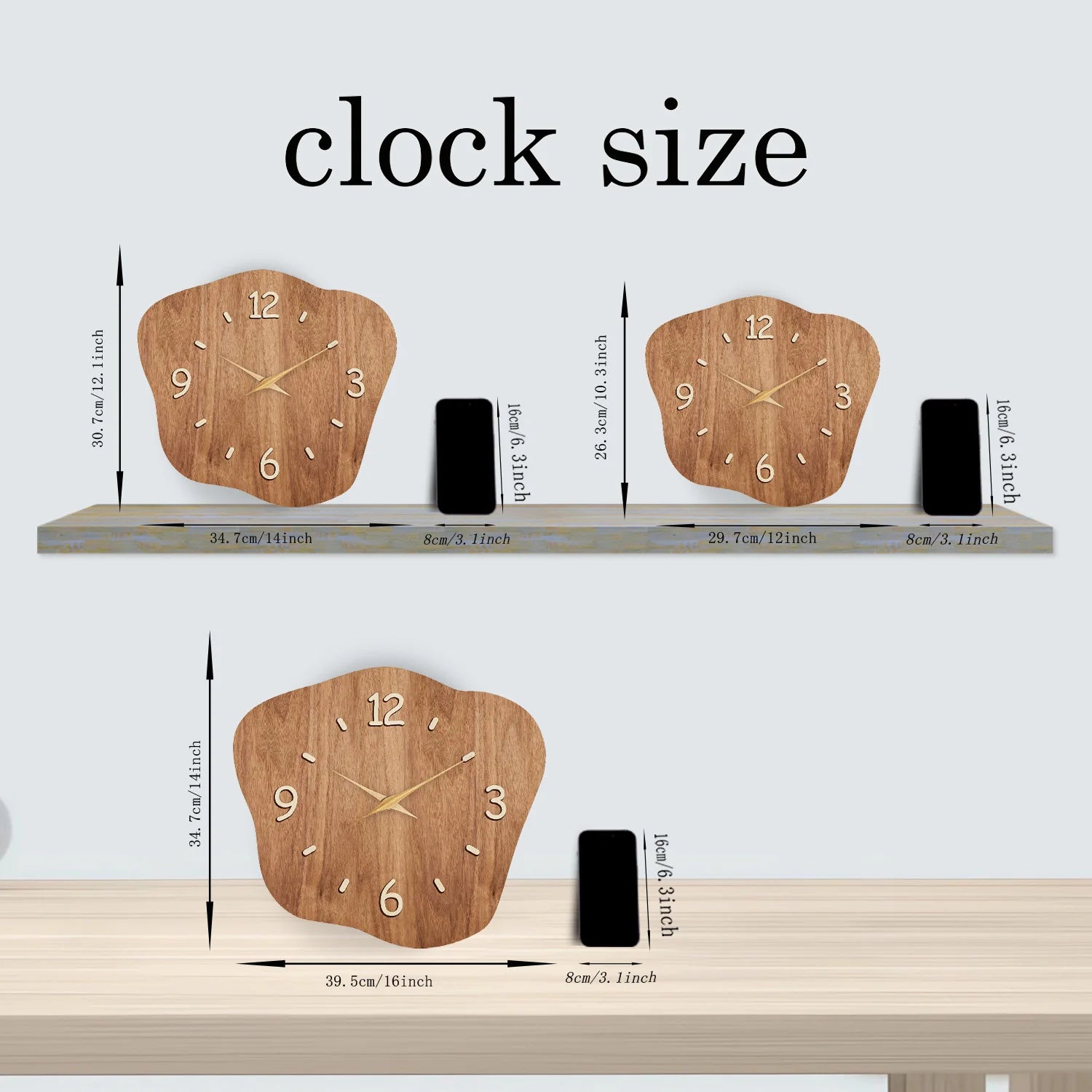 French-Style Vintage Wooden Wall Clock