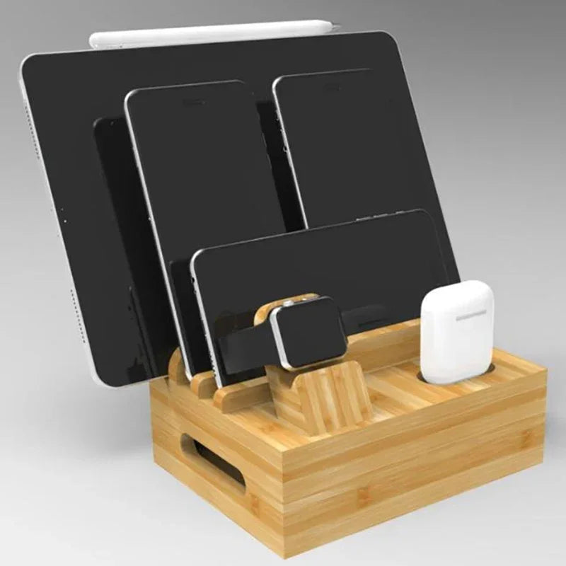 Bamboo Charging Dock Organizer
