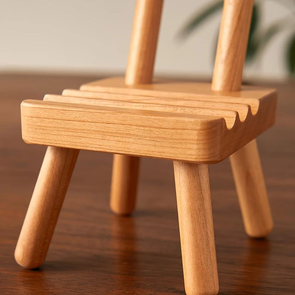 Wooden Chair Phone Stand