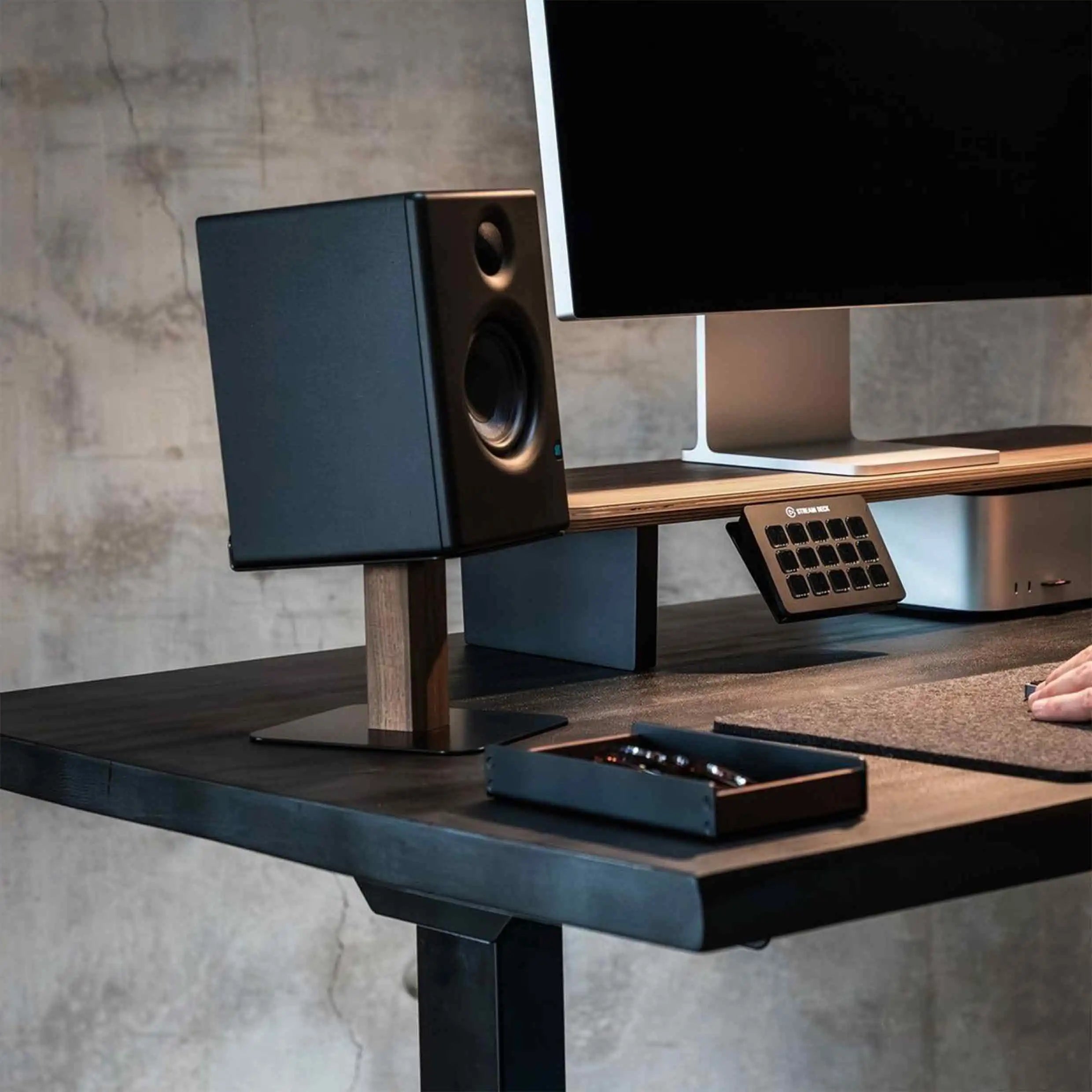 Black Walnut Desktop Speaker Stand