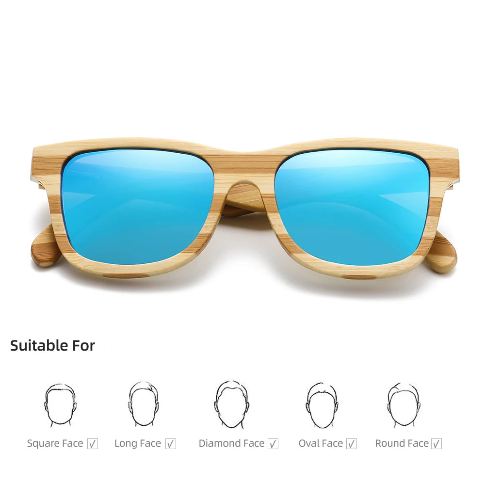 Polarized Natural Zebra Bamboo Sunglasses