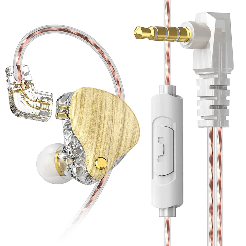 Wood Grain Hi-Fi Wired Earbuds