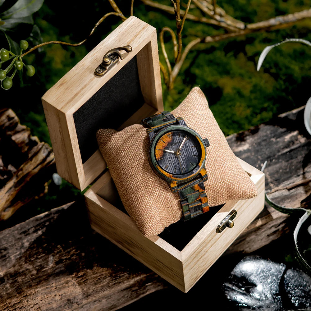 Laser Dial Camouflaged Wooden Watch - BOBO BIRD