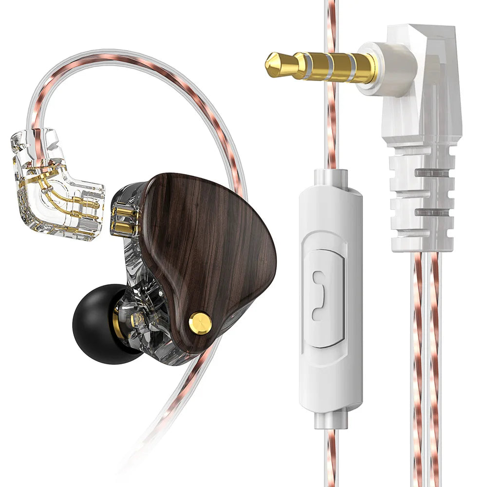 Wood Grain Hi-Fi Wired Earbuds