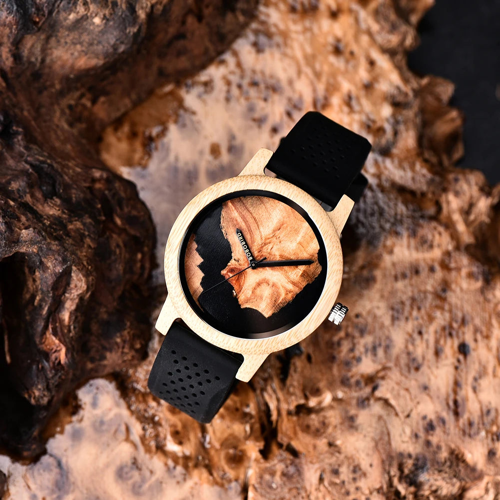 Laser Dial Camouflaged Wooden Watch - BOBO BIRD