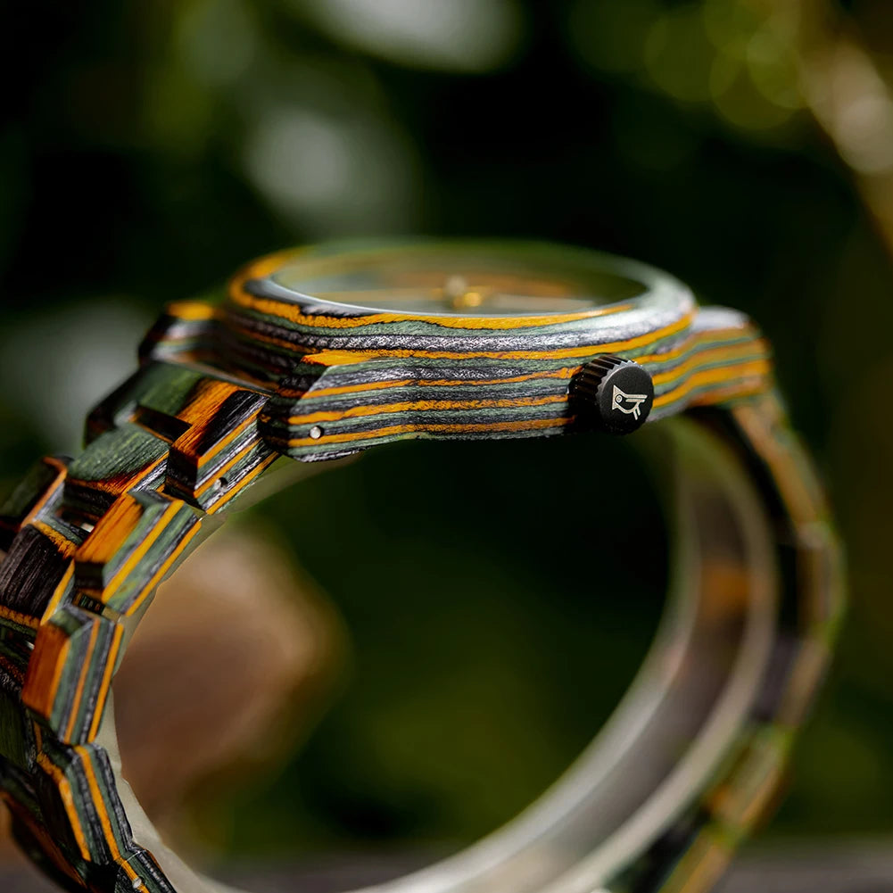 Laser Dial Camouflaged Wooden Watch - BOBO BIRD