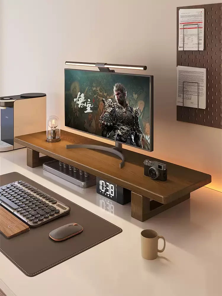 Solid Wood Monitor Riser & Storage Shelf