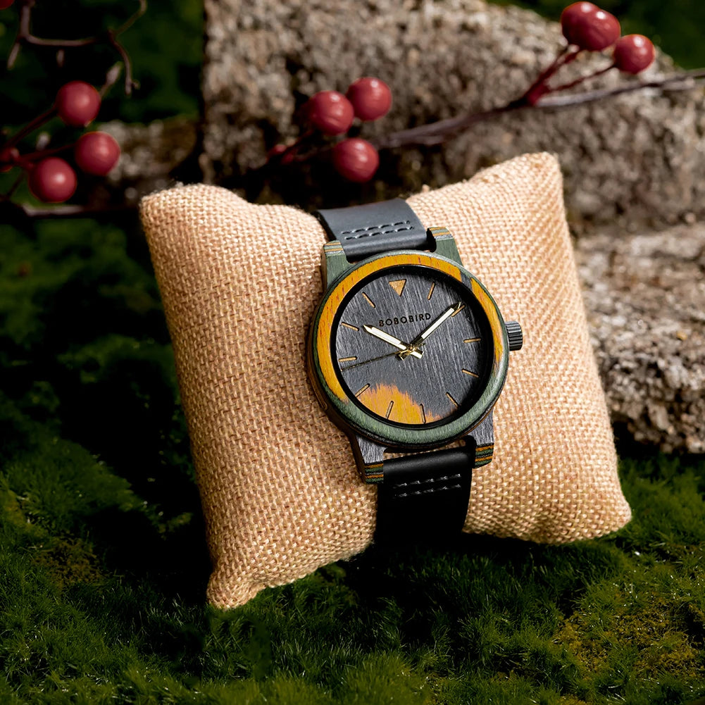 Laser Dial Camouflaged Wooden Watch - BOBO BIRD